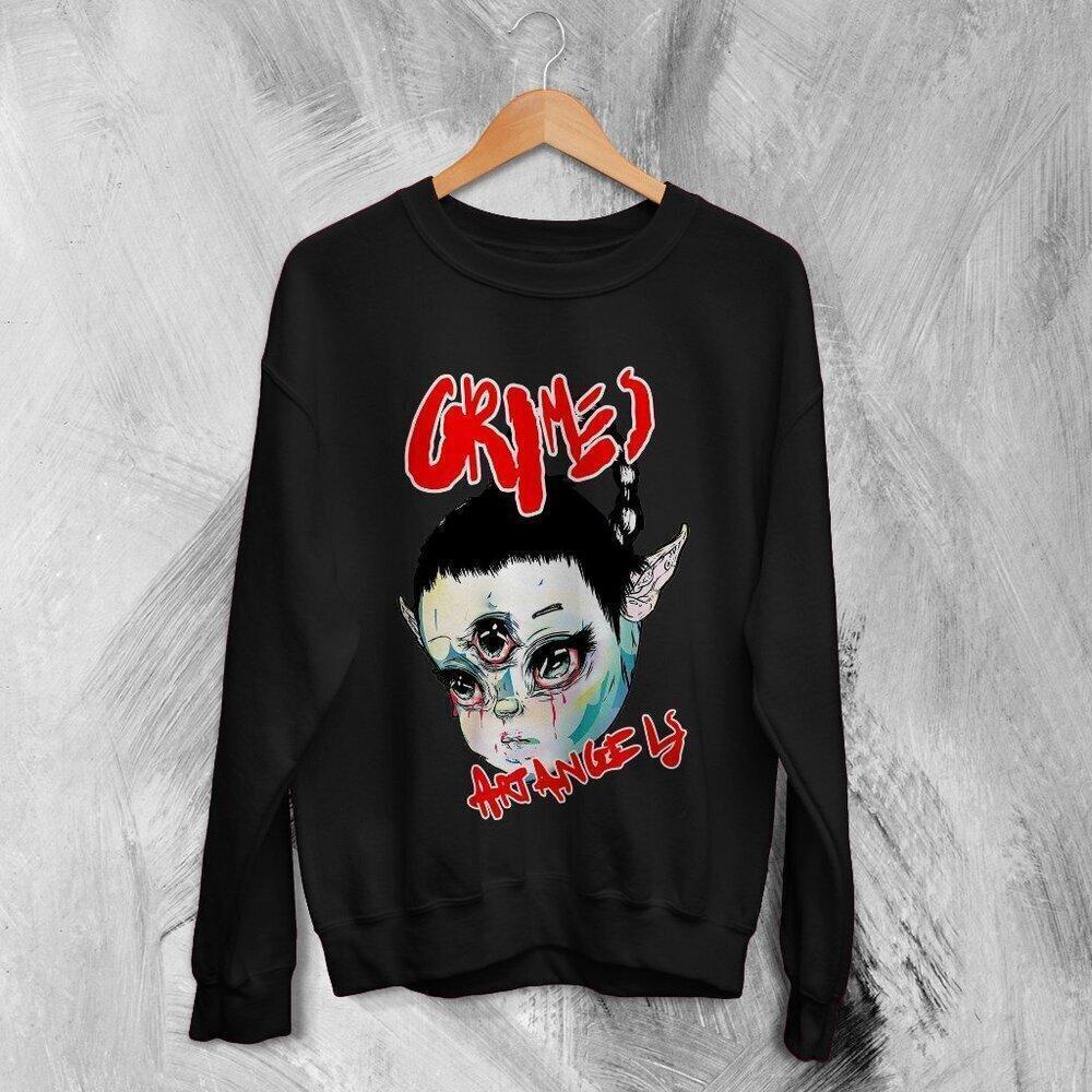 Grimes Art Angels Album Art Band Tour Music Streetwear Retro Aesthetic Sweatshir
